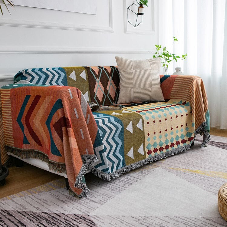 Bohemia Vintage picnic blanket Cozy Nap Throw Blanket,Double-Sided Use Sofa Throw Blanket,Sofa Throw Tapestry Throw,Housewarming gift.
