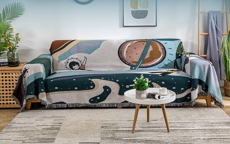 Nordic Blanket, Wall Art Blanket, Couch Throw, Large Woven Tapestry Jacquard Throw, Gift for Her, Birthday Gift, Decor