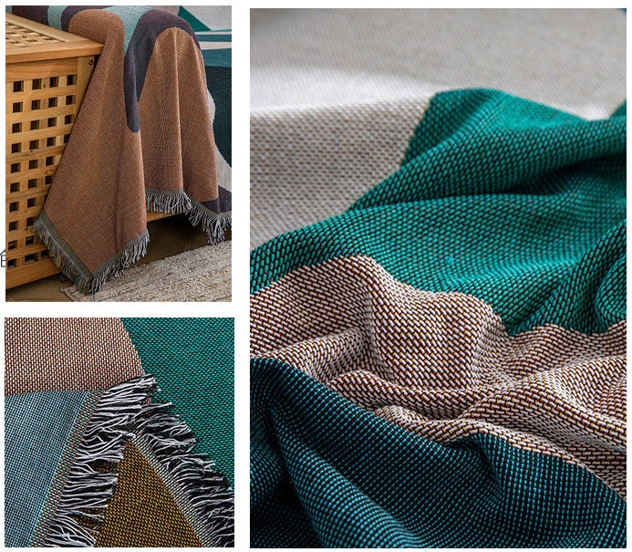 Nordic Blanket Throw, Wall Art Blanket, Tapestry Blanket, Couch Throw, Cozy Blanket,large size, Gift for Her, Birthday Gift, Decor