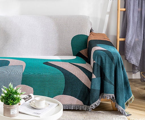 Nordic Blanket Throw, Wall Art Blanket, Tapestry Blanket, Couch Throw, Cozy Blanket,large size, Gift for Her, Birthday Gift, Decor