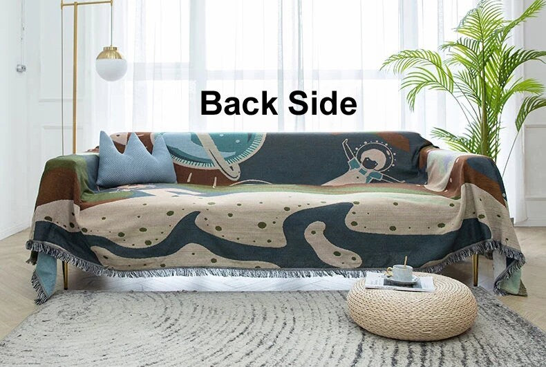 Nordic Blanket, Wall Art Blanket, Couch Throw, Large Woven Tapestry Jacquard Throw, Gift for Her, Birthday Gift, Decor