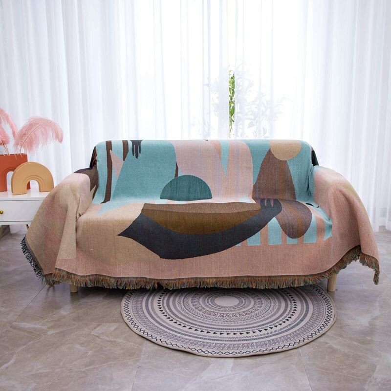 Nordic Blanket Throw, Wall Art Blanket, Couch Throw, Large Woven Tapestry Jacquard Throw, Gift for Her, Birthday Gift, Decor