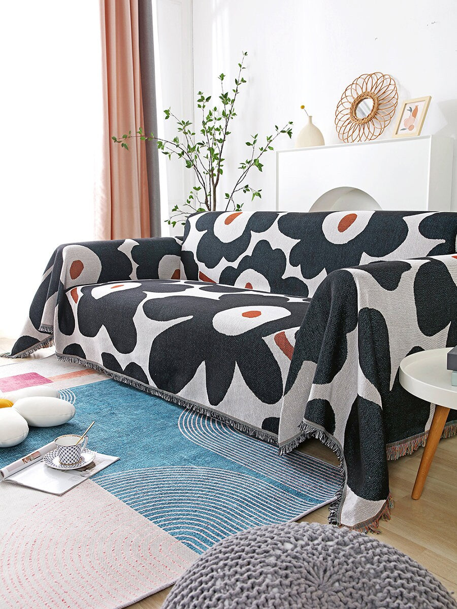 Nordic Blanket, Wall Art Blanket, Tapestry Blanket, Couch Throw, Summer Blanket, Cozy Blanket,large size, Gift for Her, Birthday Gift, Decor