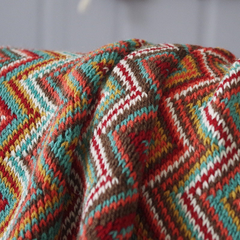 Retro Vintage Mid Century Style Bohemian Sofa Throw Blanket Nordic Knitted Blanket Throw Boho Woven Fringed Sofa Throw Scandi Bed Throw