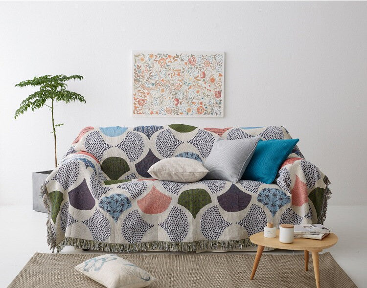 Abstract ginkgo leaf sofa blanket, Cozy Nap Throw Blanket, Beach blanket,Double-Sided Use Blanket,Sofa Tapestry Throw,Housewarming gift.