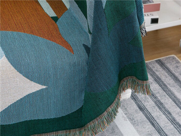 Nordic Blanket Throw, Wall Art Blanket, Couch Throw, Large Woven Tapestry Jacquard Throw, Gift for Her, Birthday Gift, Decor