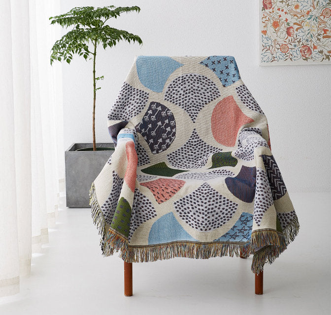 Abstract ginkgo leaf sofa blanket, Cozy Nap Throw Blanket, Beach blanket,Double-Sided Use Blanket,Sofa Tapestry Throw,Housewarming gift.