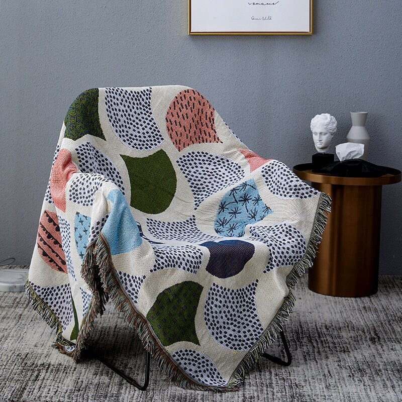 Abstract ginkgo leaf sofa blanket, Cozy Nap Throw Blanket, Beach blanket,Double-Sided Use Blanket,Sofa Tapestry Throw,Housewarming gift.