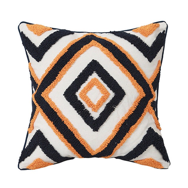 Cold tones man home decor Cotton linen tufted cushion covers, cotton tufted pillowcases, decorative,Holiday gifts ,housewarming gifts.