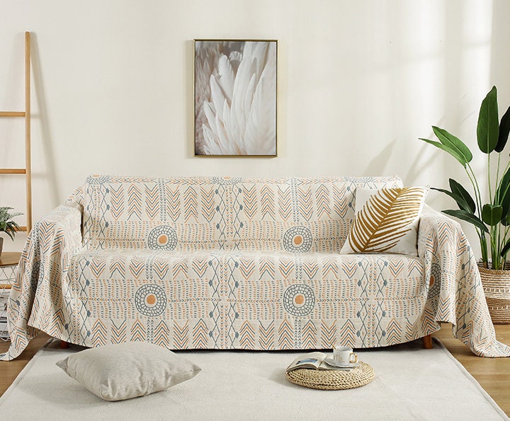 Bohemia Cotton Blanket Throw,Cotton Blanket 4-Layers Double-sided Woven Home Decor Bedding,Cozy Nap Throw Blanket,Housewarming gift.