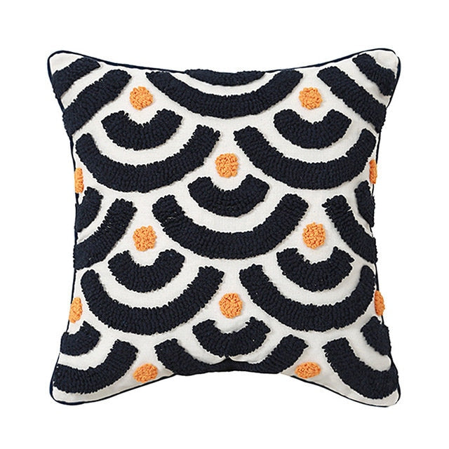 Cold tones man home decor Cotton linen tufted cushion covers, cotton tufted pillowcases, decorative,Holiday gifts ,housewarming gifts.