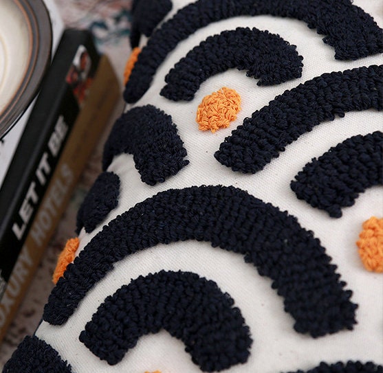 Cold tones man home decor Cotton linen tufted cushion covers, cotton tufted pillowcases, decorative,Holiday gifts ,housewarming gifts.