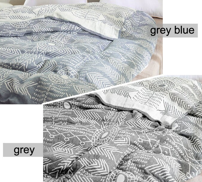 Bohemia Cotton Blanket Throw,Cotton Blanket 3-Layers Double-sided Woven Home Decor Bedding,Cozy Nap Throw Blanket,Housewarming gift.
