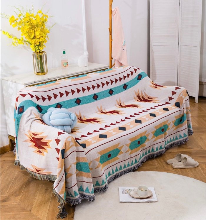 Luxury Aztec Throw,Cozy Nap Throw Blanket,Sofa Blanket,Double-Sided Use Sofa Throw Blanket,Sofa Throw Tapestry Throw,Housewarming gift.