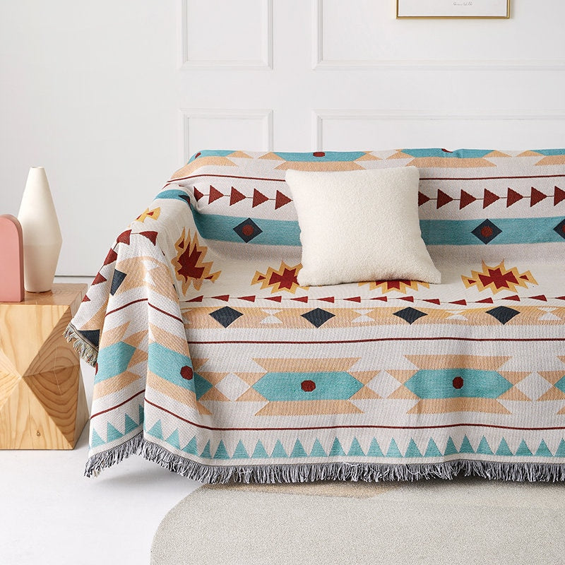 Luxury Aztec Throw,Cozy Nap Throw Blanket,Sofa Blanket,Double-Sided Use Sofa Throw Blanket,Sofa Throw Tapestry Throw,Housewarming gift.