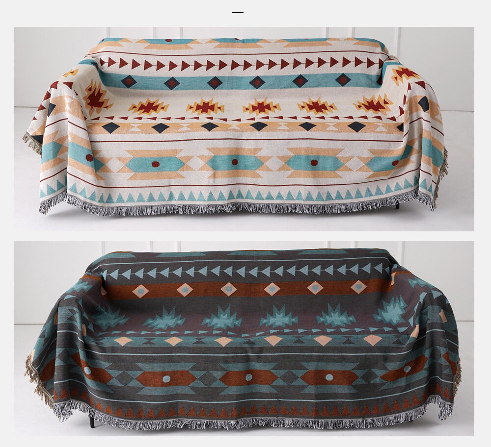 Luxury Aztec Throw,Cozy Nap Throw Blanket,Sofa Blanket,Double-Sided Use Sofa Throw Blanket,Sofa Throw Tapestry Throw,Housewarming gift.