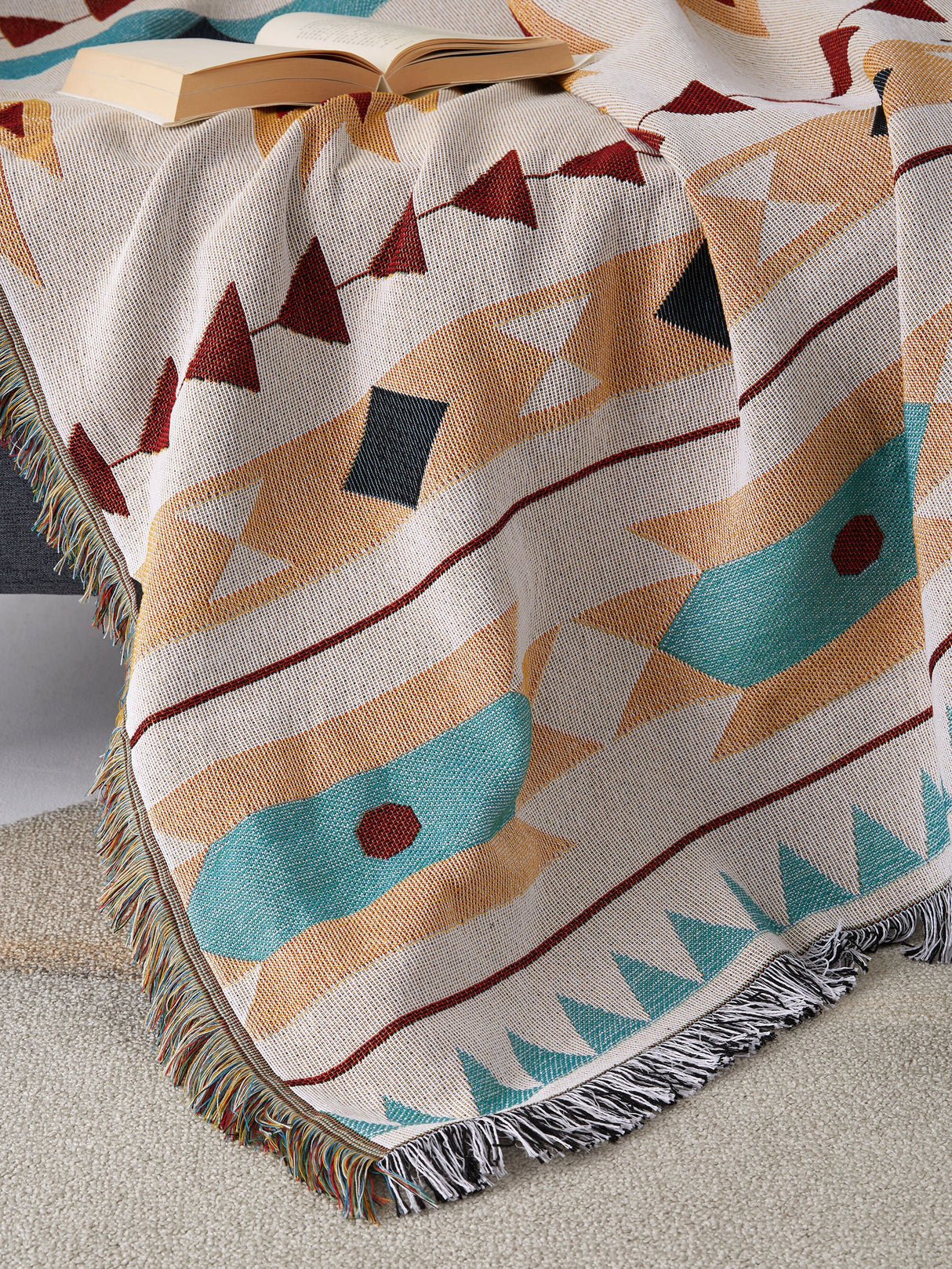 Luxury Aztec Throw,Cozy Nap Throw Blanket,Sofa Blanket,Double-Sided Use Sofa Throw Blanket,Sofa Throw Tapestry Throw,Housewarming gift.