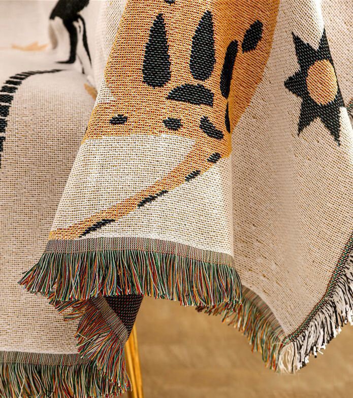 Leopard Furniture Throw, Picnic Blanket, Garden Cotton Knitted Blanket, Unique Gift, Picnic blanket,Double-Sided Use,Housewarming gift.