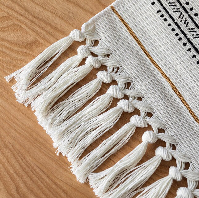 Cotton and linen Table Runners, Morocco Style table runners, Decorative Tassel table runners, Modern table setting.Housewarming gift.