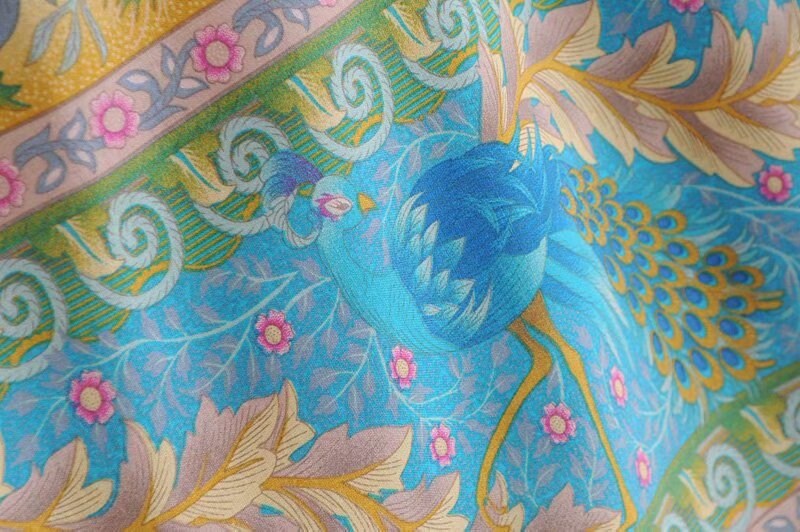 Kimono Boho Vintage cotton phoenix tail print Sashes Women Bohemian V Neck Batwing Sleeves long robe Kimono Jacket,gift for her