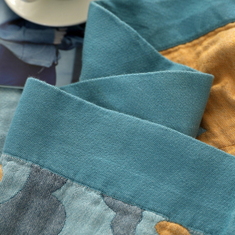 Soft 5 Layers Cotton Throw Bed Cover 100% cotton Muslin Woven Sofa Throw Home Decor,Double-sided Bed Throw Blanket,Housewarming gift.