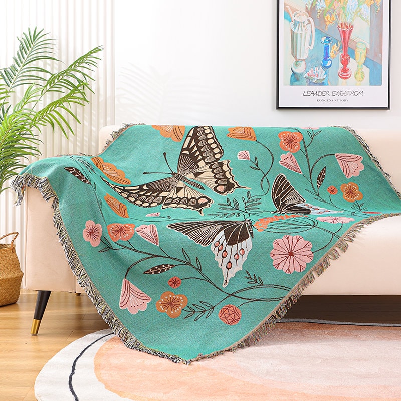 Butterfly Throw,Wall Art Blanket,Tapestry Blanket, Couch Throw, Summer Blanket, Cozy Blanket,large size, Gift for Her, Birthday Gift, Decor