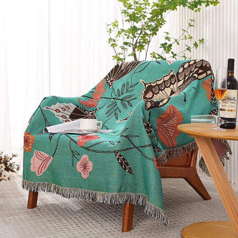 Butterfly Throw,Wall Art Blanket,Tapestry Blanket, Couch Throw, Summer Blanket, Cozy Blanket,large size, Gift for Her, Birthday Gift, Decor