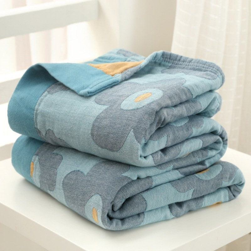 Soft 5 Layers Cotton Throw Bed Cover 100% cotton Muslin Woven Sofa Throw Home Decor,Double-sided Bed Throw Blanket,Housewarming gift.