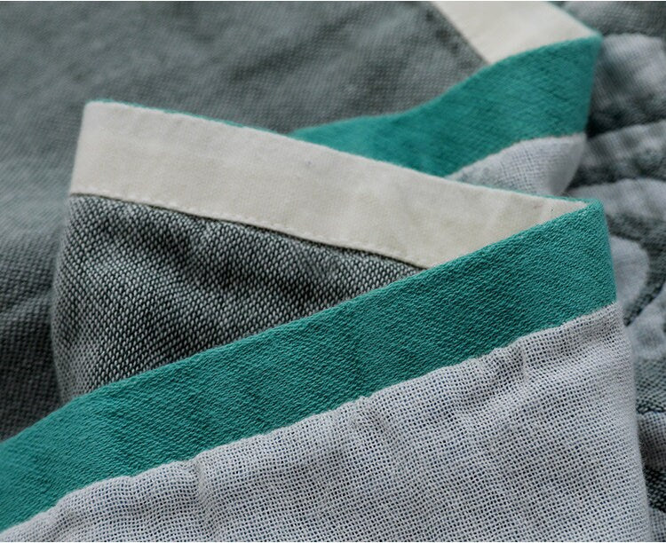 Cartoon whale four layers cotton blanket 100% cotton, Bedcover sofa blanket, Bedspread nap blanket cotton throw,Gift for Home, Decor