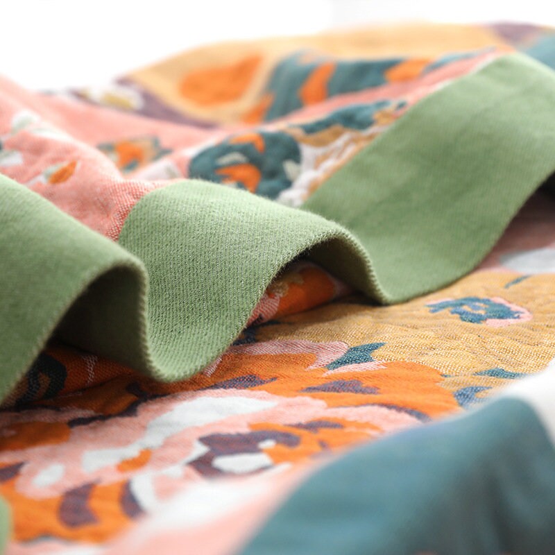 Five layers cotton blanket 100% cotton, Bedcover sofa blanket, Bedspread nap blanket cotton throw,Gift for Home, Decor