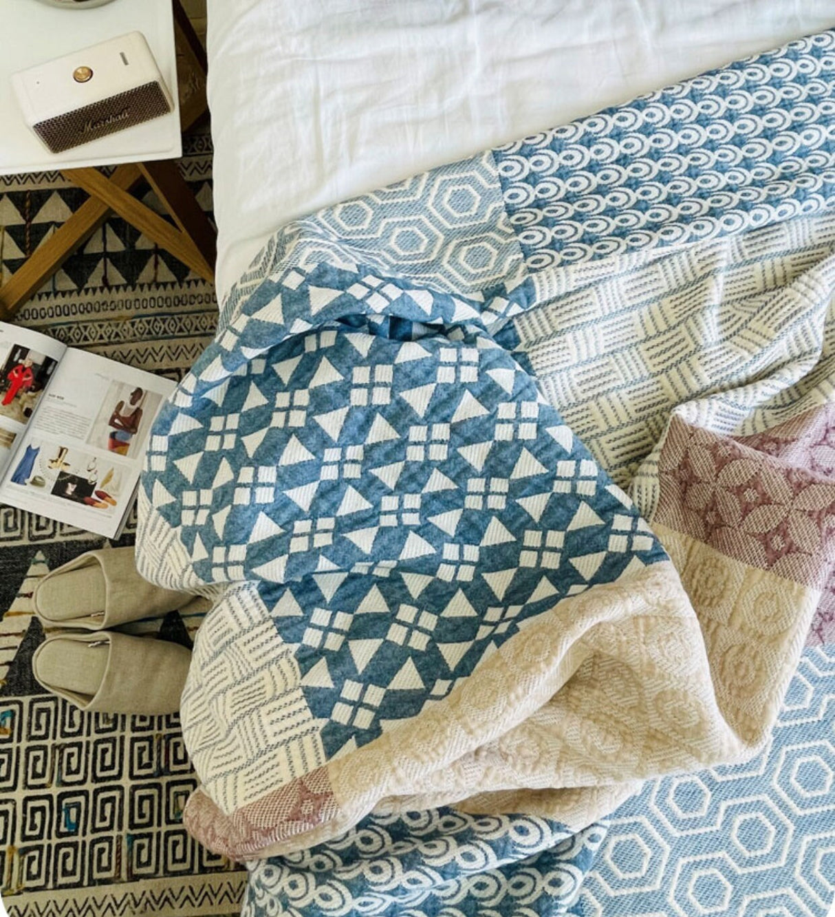 Cotton Blanket with tassel,cotton bedcover Sofa Blanket,Tassel Decorative King Size Bed Woven Cotton Blanket for summer,Housewarming gift