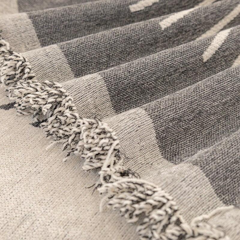 Multi-line chenille jacquard tassels bedcover sofa blanket, Couch bedspread nap blanket throw,Gift for Home, Decor