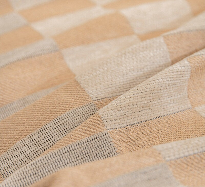 Checkerboard chenille jacquard tassels bedcover sofa blanket, Couch bedspread nap blanket throw,Gift for home, Decor home