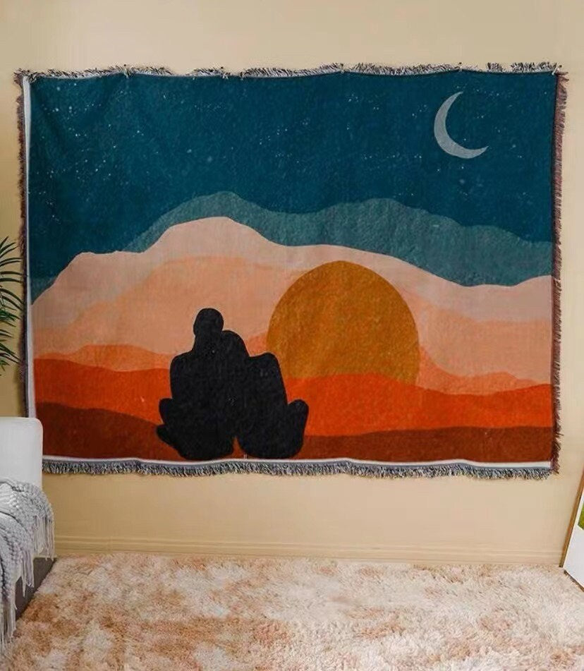 Abstract Art Wall Art Blanket, Tapestry Blanket, Couch Throw, Summer Blanket, Cozy Blanket, Gift for Her, Birthday Gift, Decor