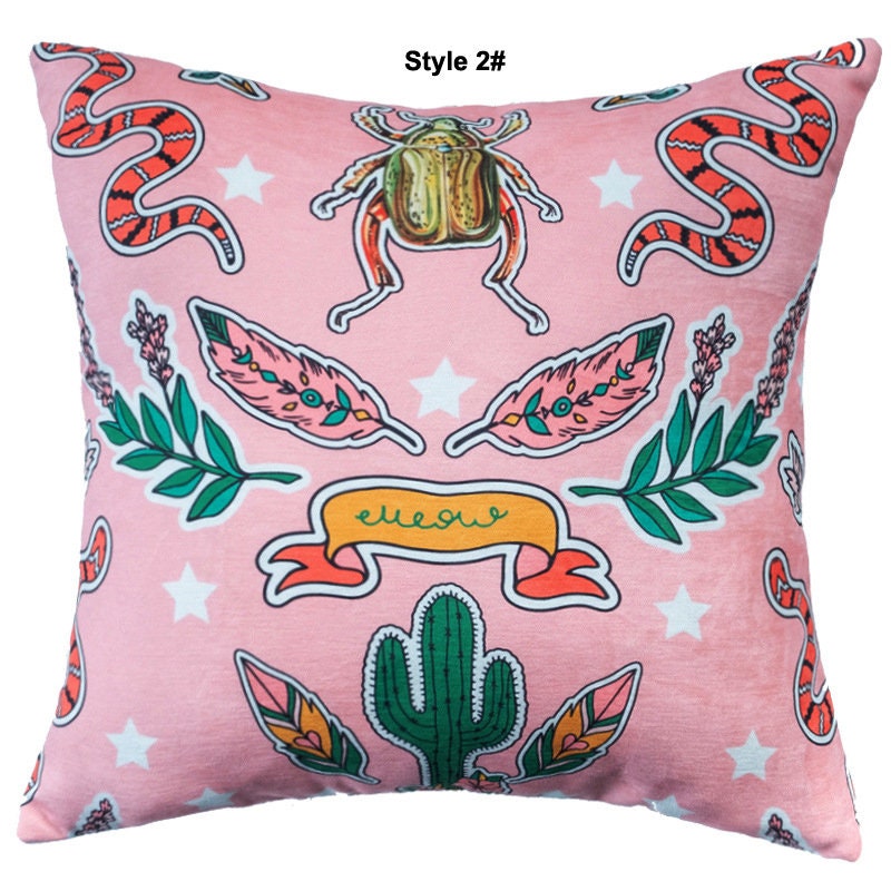 Cushion Cover with Tiger Design Printing on the Soft Touch Chenille 18"x18" (45x45cm) Abstract Tiger Design for Home Decor,Housewarming gift