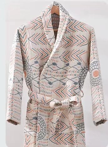 Bohemia Cotton robe,Kimono Nightwear Couple Robe,The Texture of Gauze,Bathrobe for birthday gift & anniversary gift,Housewarming gift