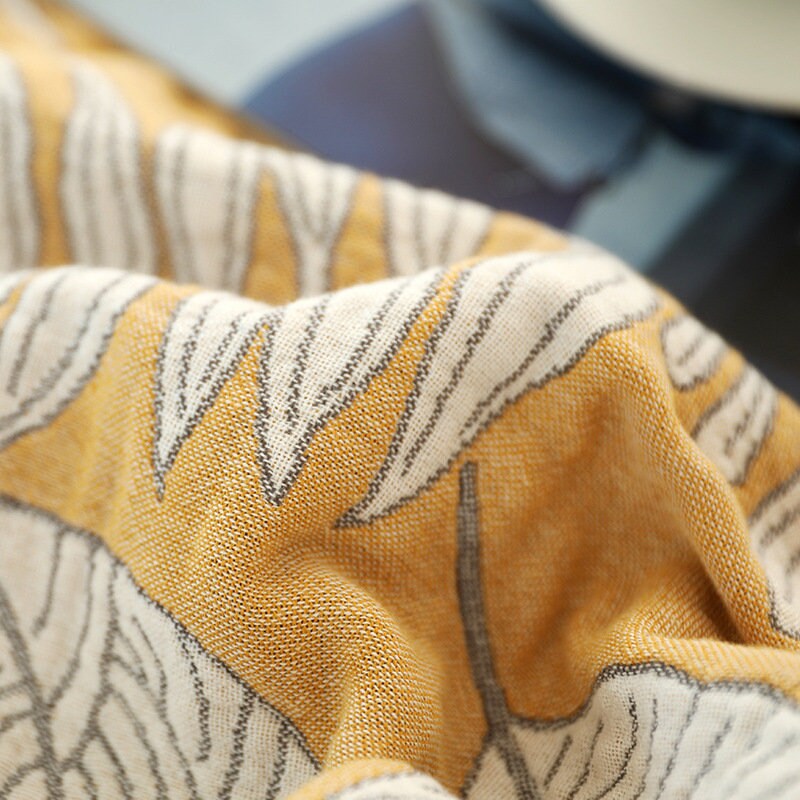 Cotton Bedcover Sofa Blanket, Double-sided use,Decorative Bed Woven Cotton Blanket Throw,Decorative blanket,Housewarming gift.