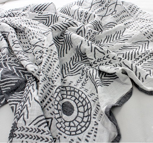 Bohemia Cotton Blanket Throw,Cotton Blanket 3-Layers Double-sided Woven Home Decor Bedding,Cozy Nap Throw Blanket,Housewarming gift.