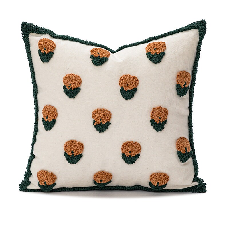 Canvas Tufted Pillow Cover, Square Sofa Decorative Throw Pillow Cover, Home Decor, Home Gift