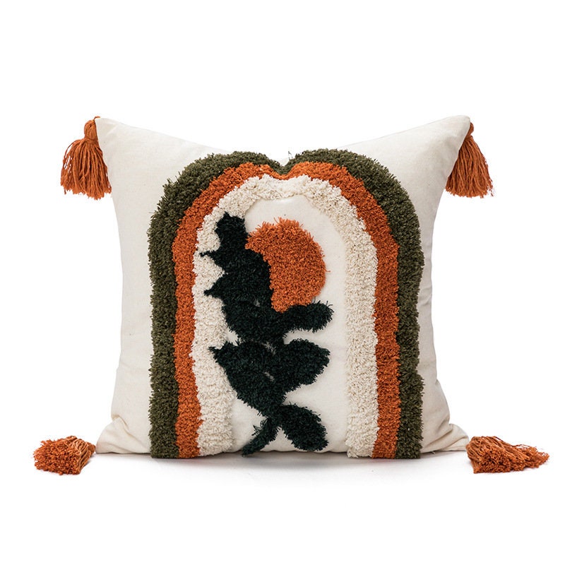 Canvas Tufted Pillow Cover, Square Sofa Decorative Throw Pillow Cover, Home Decor, Home Gift