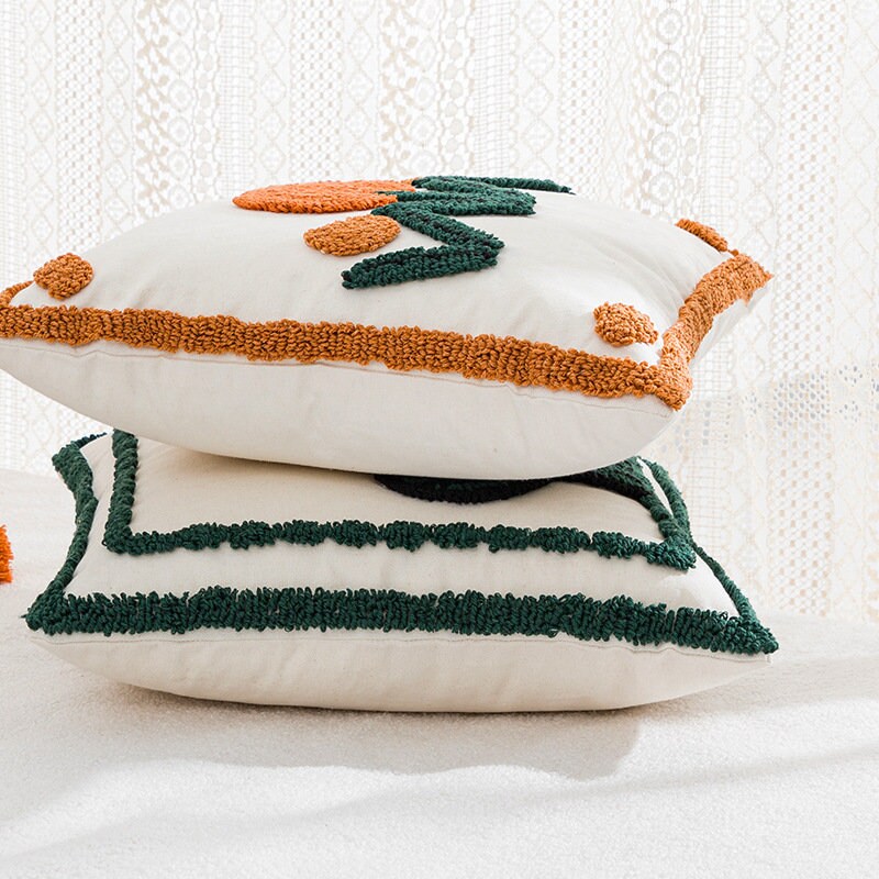 Canvas Tufted Pillow Cover, Square Sofa Decorative Throw Pillow Cover, Home Decor, Home Gift