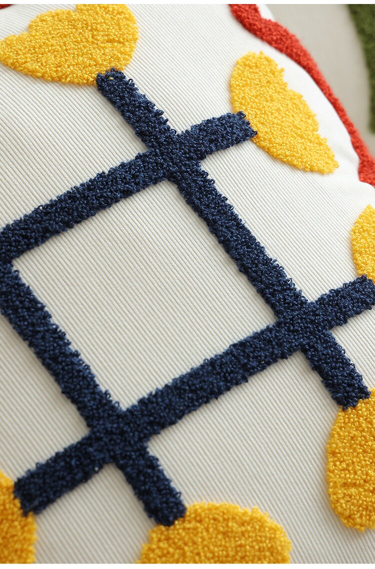 Corduroy Floral Tufted Pillow Cover, Square Sofa Decorative Throw Pillow Cover, Home Decor, Home Gift