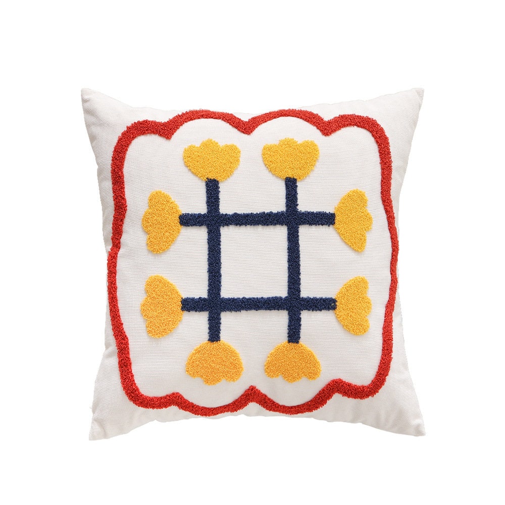 Corduroy Floral Tufted Pillow Cover, Square Sofa Decorative Throw Pillow Cover, Home Decor, Home Gift