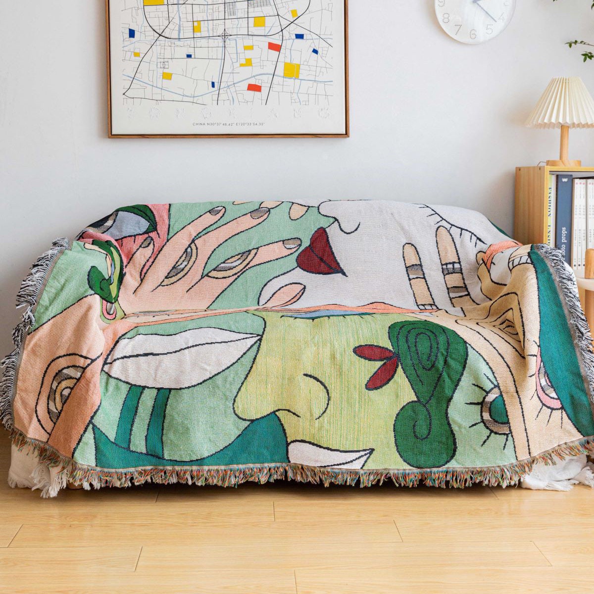 Abstract Art Throw,Wall Art Blanket,Tapestry Blanket, Couch Throw, Jacquard Blanket,Gift for Her, Birthday Gift, Decor