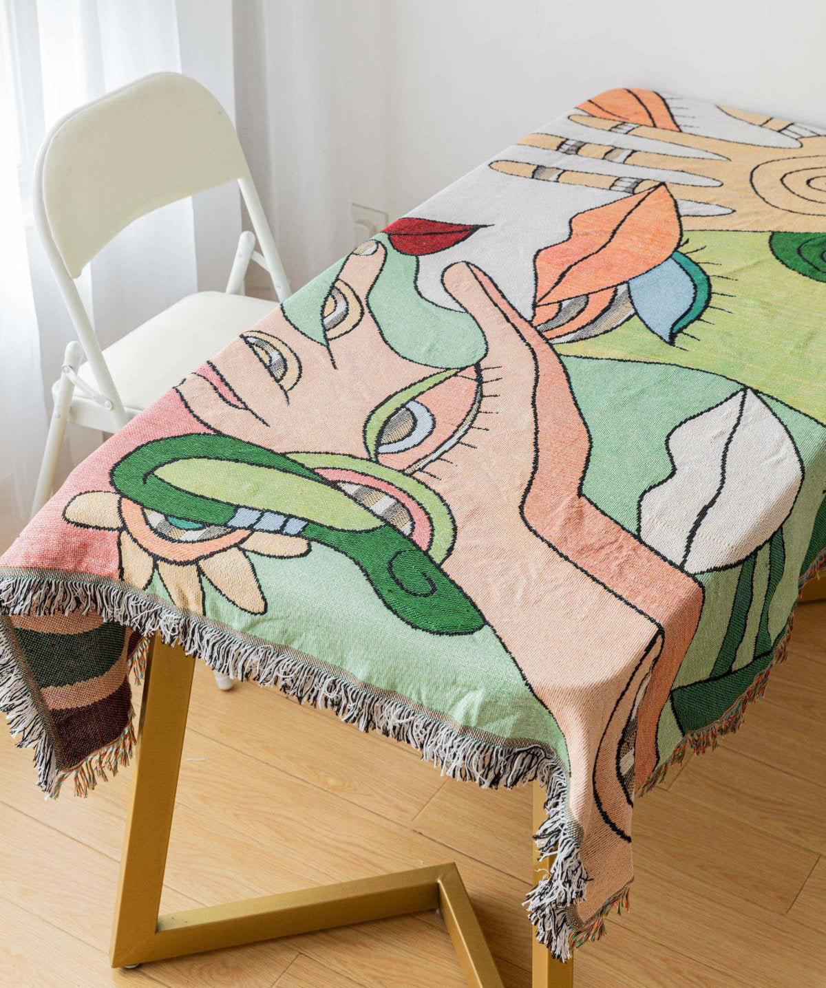 Abstract Art Throw,Wall Art Blanket,Tapestry Blanket, Couch Throw, Jacquard Blanket,Gift for Her, Birthday Gift, Decor