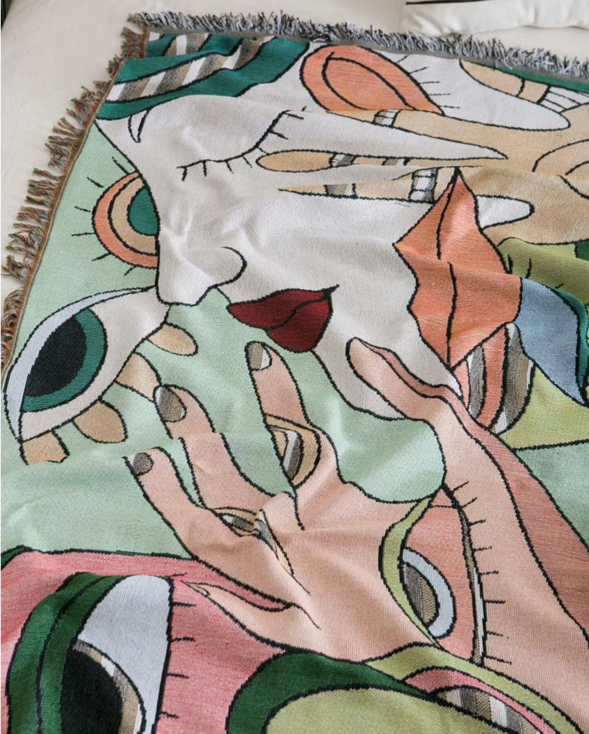 Abstract Art Throw,Wall Art Blanket,Tapestry Blanket, Couch Throw, Jacquard Blanket,Gift for Her, Birthday Gift, Decor