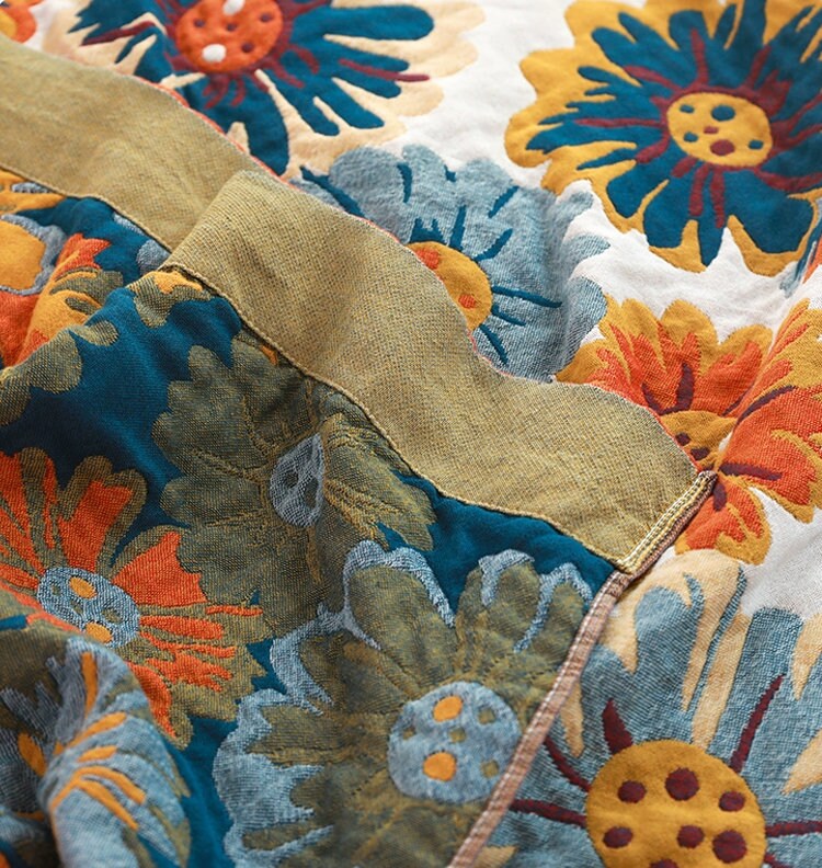 Cotton Throw Bed Cover 100% cotton Muslin Woven Sofa Throw Home Decor, Double-sided Bed Throw Blanket, Housewarming gift.