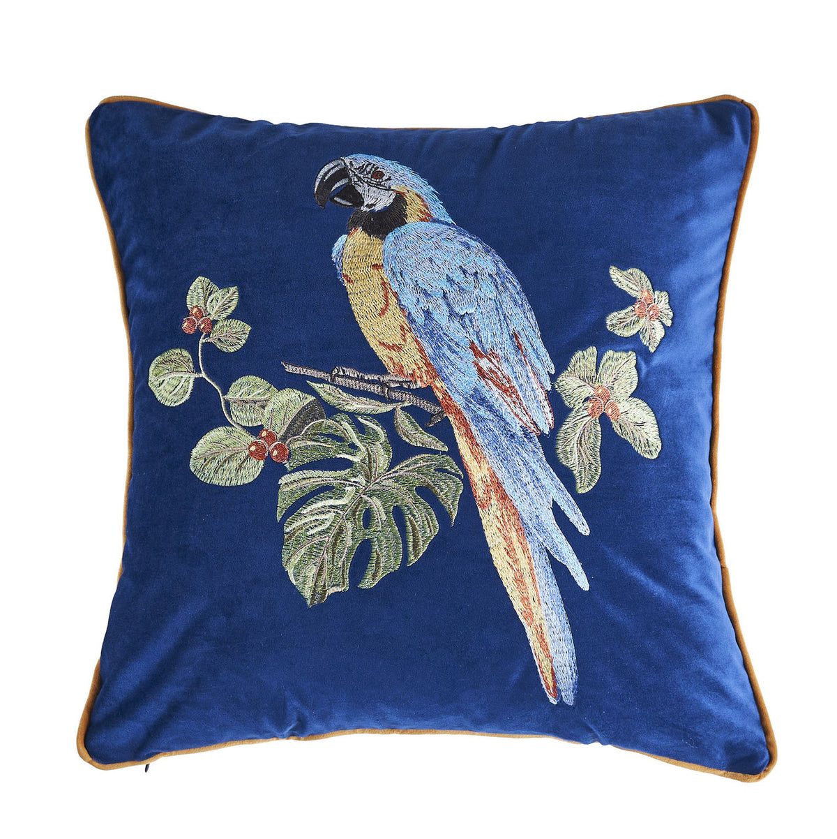 Velvet embroidery parrot embroidery cushion cover,Embroidery Pillow Covers, Available in two color,Decorative Pillows, Housewarming gift