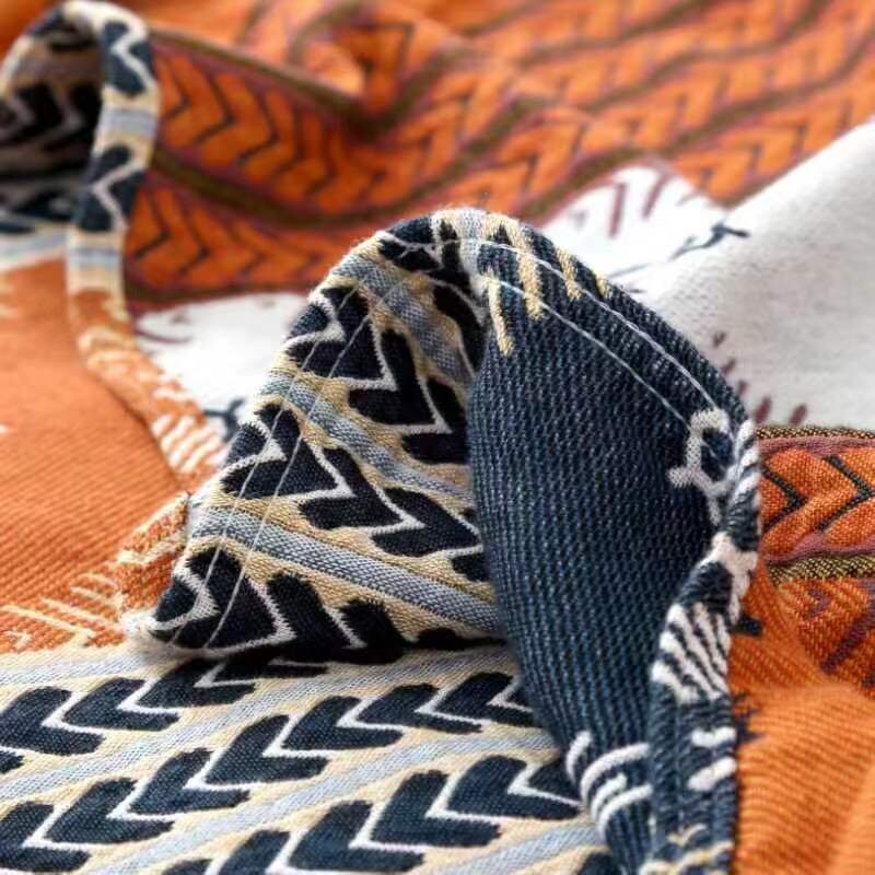 Boho Cotton Blanket 100% Cotton Bedcover Sofa Blanket,Throw with Tassels Bed Woven Cotton Blanket,Home Decor