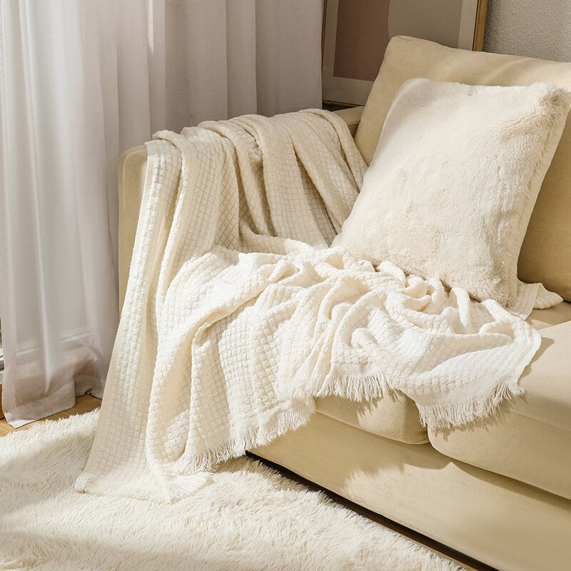 Knit Throw Blanket for Couch Sofa ChairGarden Throwing Home Decor,Soft Warm Cozy Light Weight for Spring Summer Fall 50''X60'', Travel Gift